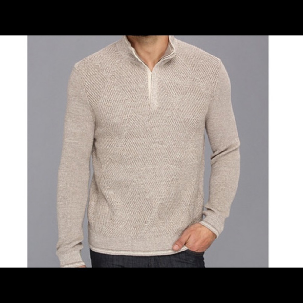 Tommy Bahama Marina Bay Quarter Zip Pima Cotton Sweater Gray  Sz. XL Date Night